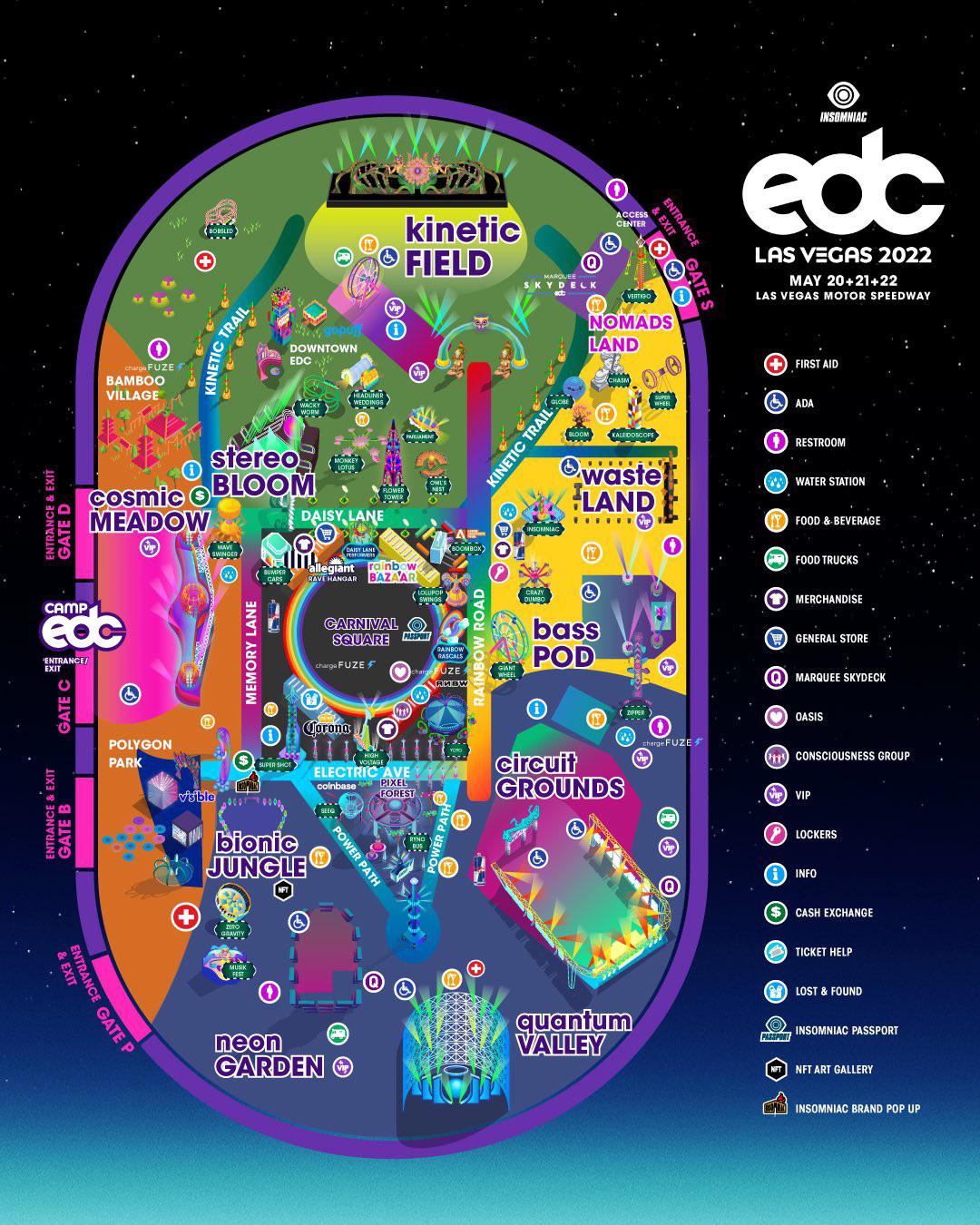 EDC Las Vegas Map