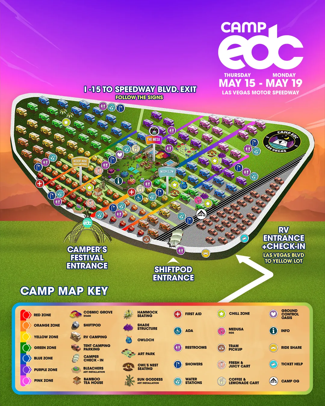 2025 EDC Las Vegas Camping Map