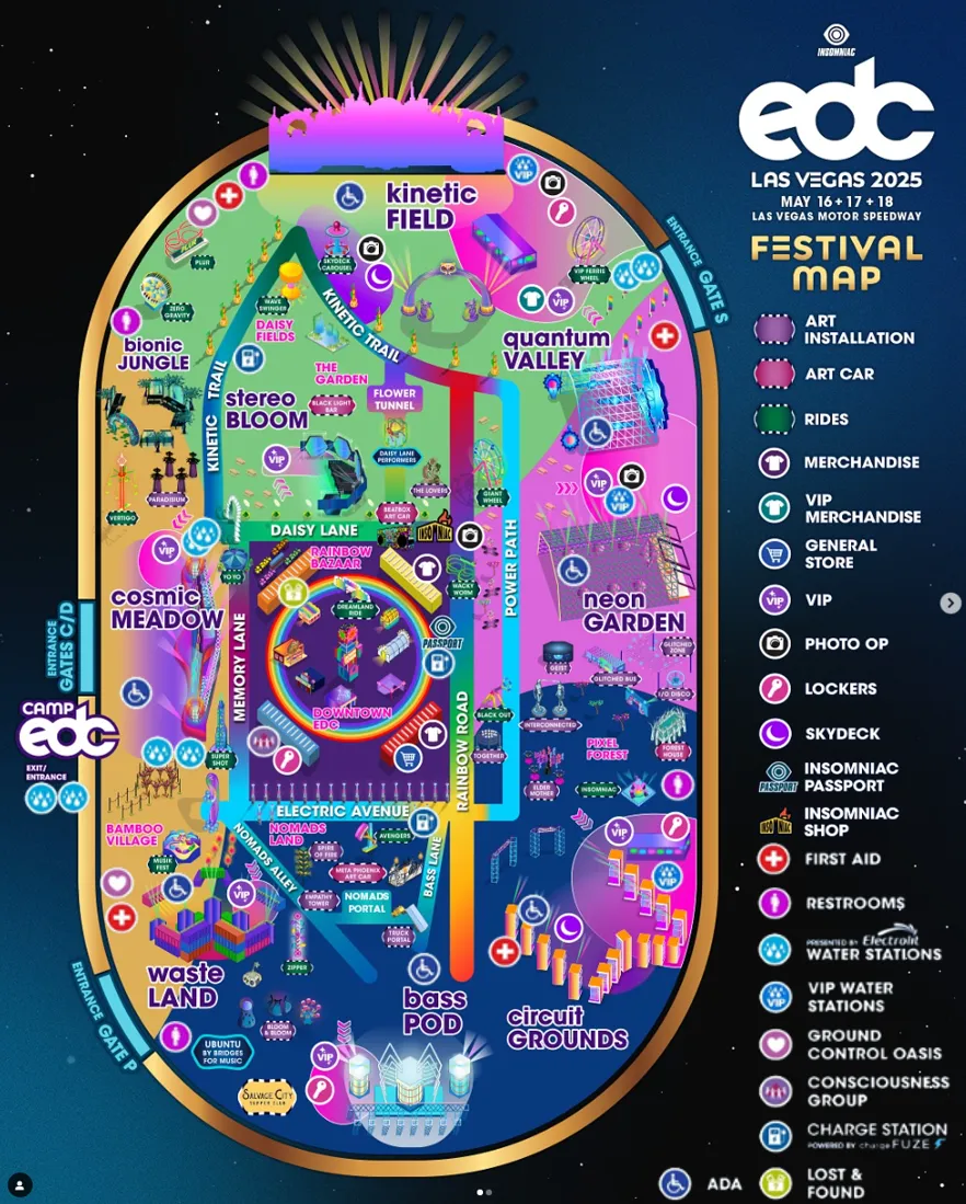 2025 EDC Las Vegas Map